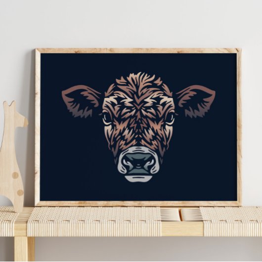 Portrait animal de ferme de Calf | Impression de l