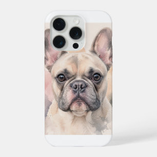 Portrait aquarelle de Bouledogue Français