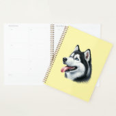Portrait aquarelle de Husky sibérien (Devant avec enveloppe)
