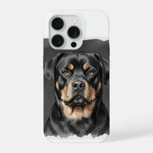 Portrait aquarelle de Rottweiler