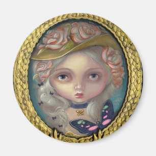 "Portrait avec un Casquette à fleurs" Magnet