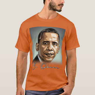 Portrait Barack Obama Patriotic T-shirt