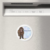 Portrait Brown de Terre-Neuve - Magnet (In Situ (Lave-vaisselle))