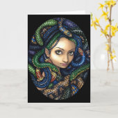 "Portrait carte de voeux de méduse" (Fleur jaune)