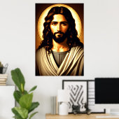 Portrait cool de Jésus-Christ | AI Art Poster (Bureau à domicile)