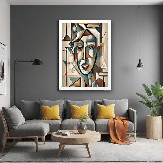 Portrait Cubiste moderne poster d'art mural Abstra