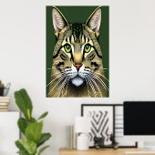 Portrait d'adorable chat | AI Art Poster (Bureau à domicile)