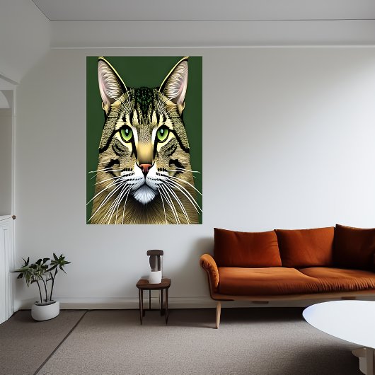 Portrait d'adorable chat | AI Art Poster