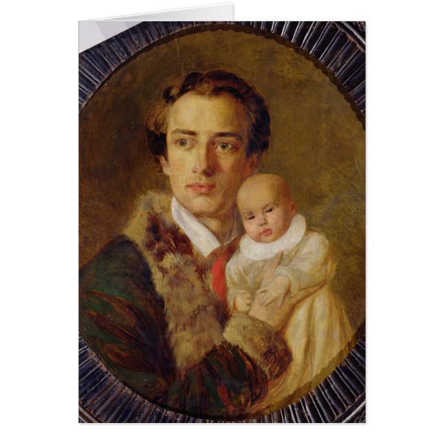 Portrait d'Alexandre Herzen avec son fils, 1840 (Devant)