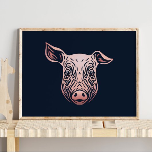 Portrait d'animaux de bébé cochon | Impression de 
