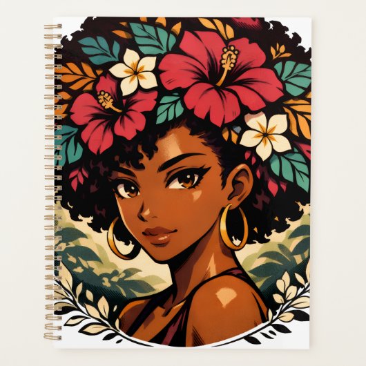 Portrait d'anime de fille noire farouche (Devant)
