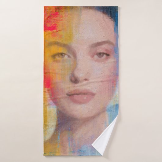 Portrait d'art mixte dynamique (Serviette de bain)