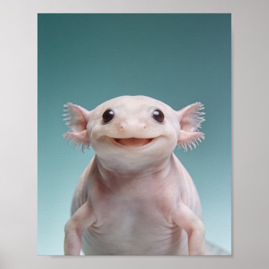 Portrait de bébé Axolotl – Décoration murale d'ani (Devant)