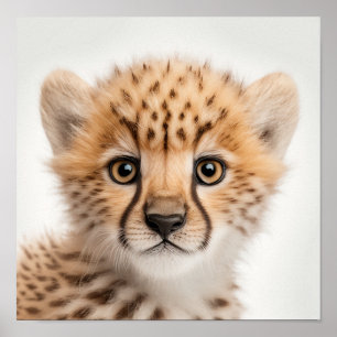 Portrait de bébé guépard mignon Affiche carrée 1