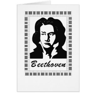 portrait de Beethoven avec cadre de clé de piano