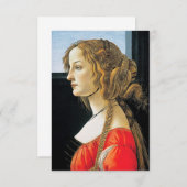 Portrait de Botticelli des invitations d'une jeune (Devant / Derrière)