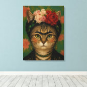 Portrait de chat de Frida Kahlo, impression d'art (Insitu (Plancher de Bois))