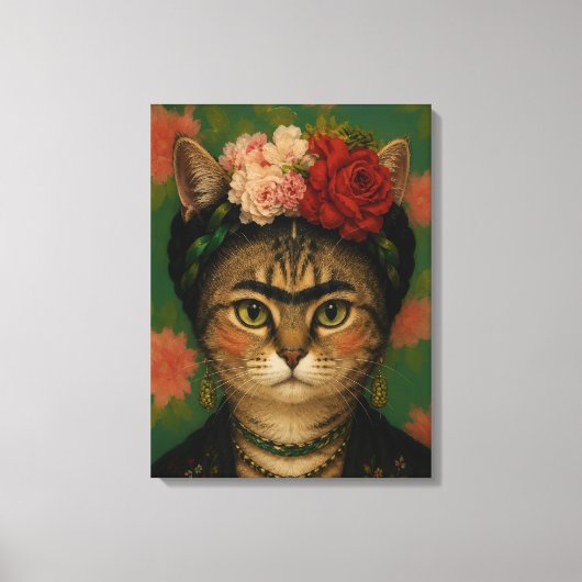 Portrait de chat de Frida Kahlo, impression d'art (Recto)