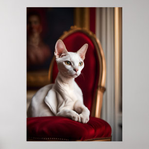 Portrait de chat Devon Rex - Affiche d'art fin — C