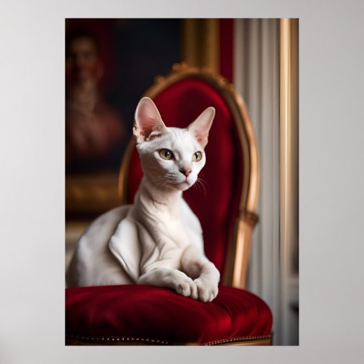 Portrait de chat Devon Rex - Affiche d'art fin — C (Devant)