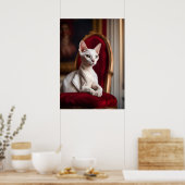 Portrait de chat Devon Rex - Affiche d'art fin — C (Cuisine)