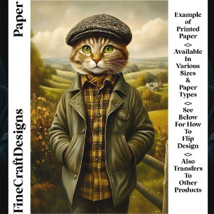 Portrait de chat mignon dans le paysage CM1 Papier