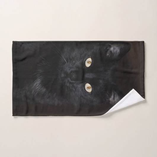 Portrait de chat noir (Serviette à main)