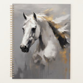 Portrait de cheval blanc puissant effet d'huile (Devant)