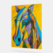 Portrait de cheval géométrique abstrait vibrant (Angle)