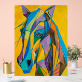 Portrait de cheval géométrique abstrait vibrant (Mariage)