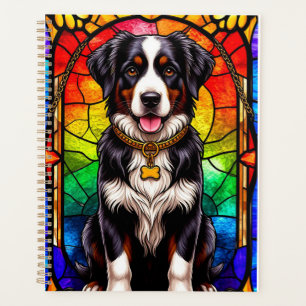 Portrait de chien en verre coloré artistique