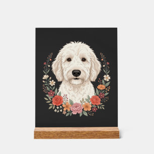 Portrait de chien floral Couronne botanique