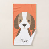 Portrait de chien marron et blanc mignon (Serviette à main)