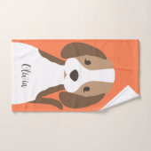 Portrait de chien marron et blanc mignon (Serviette à main)