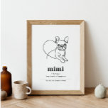 Portrait de chien personnalisé Poster d'art de la<br><div class="desc">Cette affiche d'art de ligne Bulldog est la façon parfaite de montrer votre amour pour votre ami fureur préféré ! L'affiche est personnalisable, vous pouvez donc ajouter le nom de votre chien à l'illustration. Cette impression en fait l'ajout parfait à votre décor maison ou un cadeau pour un autre amoureux...</div>