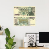 Portrait de Chopin sur affiche de la monnaie polon (Bureau à domicile)