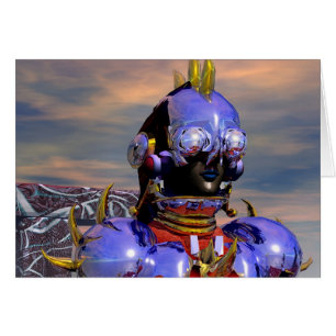 PORTRAIT DE CYBORG TITAN Science-fiction bleue, Sc
