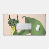 Portrait de dragon mignon vert Fantaisie pêche (Clavier et souris)