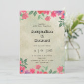 Portrait de Faire-part de mariage rose (Debout devant)