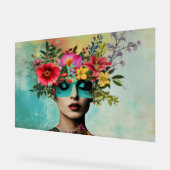 Portrait de femme vintage avec des fleurs (Angle)