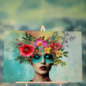 Portrait de femme vintage avec des fleurs (Neutre)