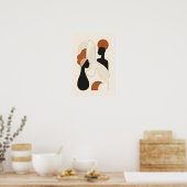 Portrait de femmes abstrait | Art mural féminin mo (Cuisine)