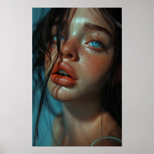 Portrait de fond d'une belle affiche de fille