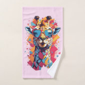 Portrait de girafe de style graffiti-58567 (Serviette à main)