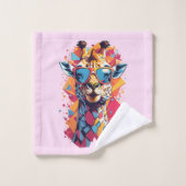 Portrait de girafe de style graffiti-58567 (Gant de toilette)