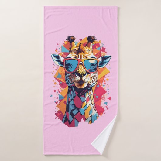 Portrait de girafe de style graffiti-58567 (Serviette de bain)