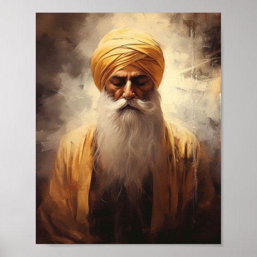 Portrait de Guru Nānak - Poster Sikh (Devant)