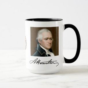 Portrait de Hamilton et tasse de faits