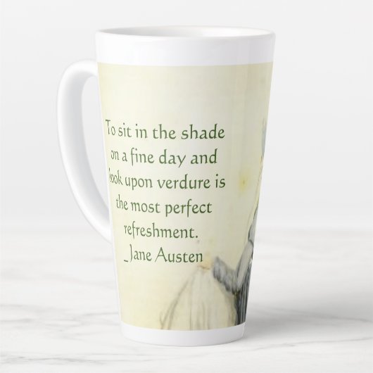 Portrait de Jane Austen +citation Mug de café magn (Angle gauche)