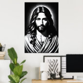 Portrait de Jésus Christ | AI Art Poster (Bureau à domicile)